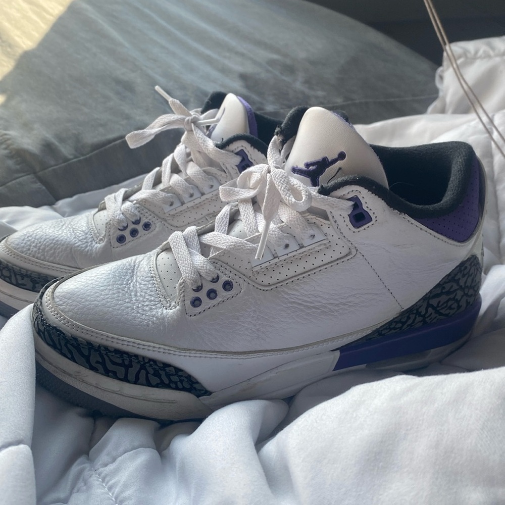 Air Jordans 3 retro purple.